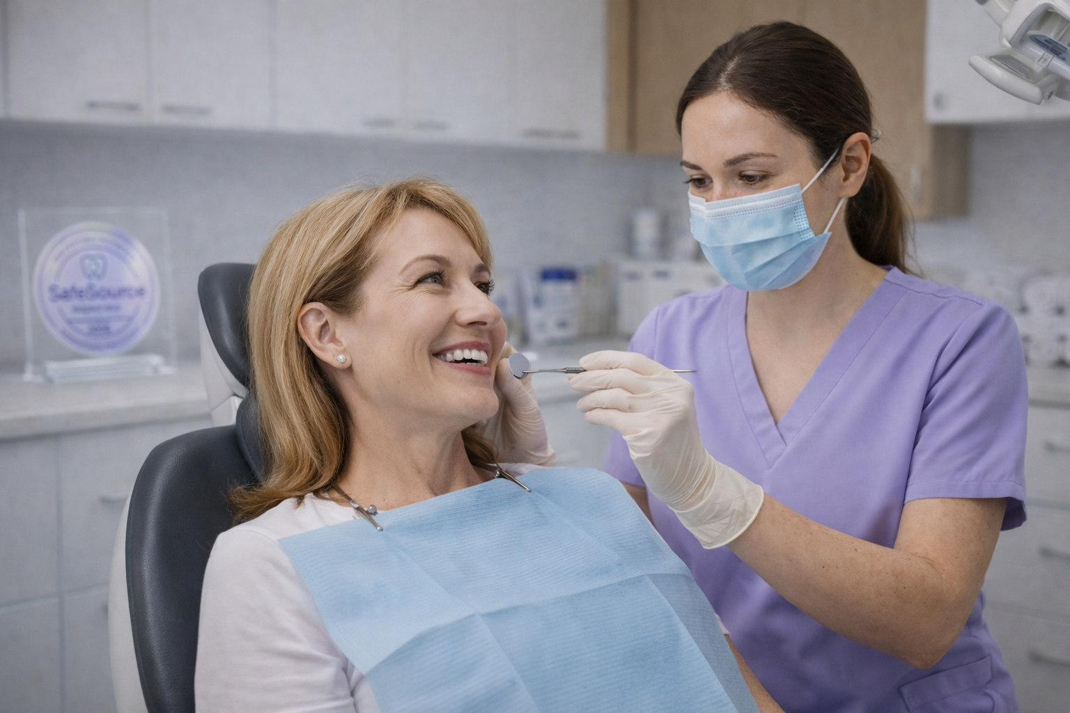 Dentist in professional practice setting